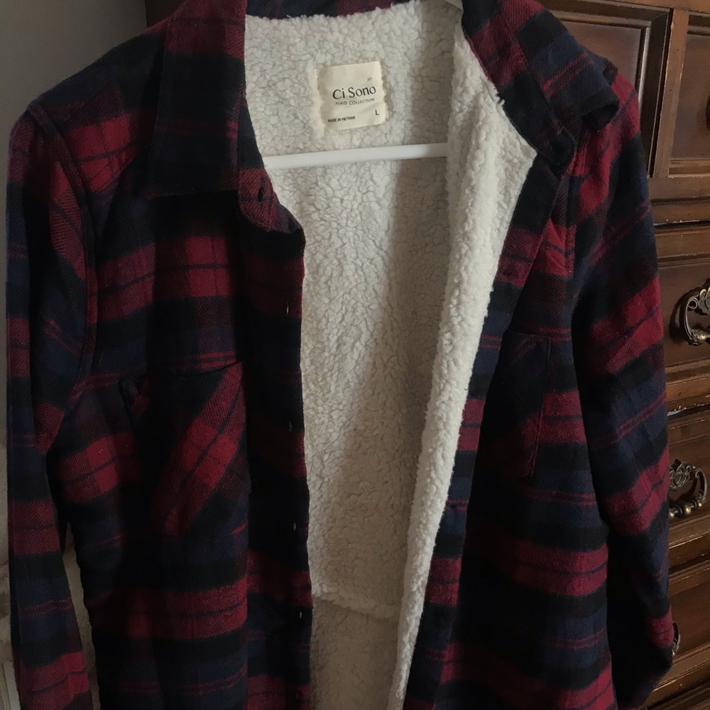Size L, red and black, furry inside